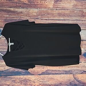 HONEY ME CURVY BLACK CRISS CROSS SHORT SLEEVE TOP SIZE XL